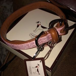 Coach Pink Medium Dog collar NWT